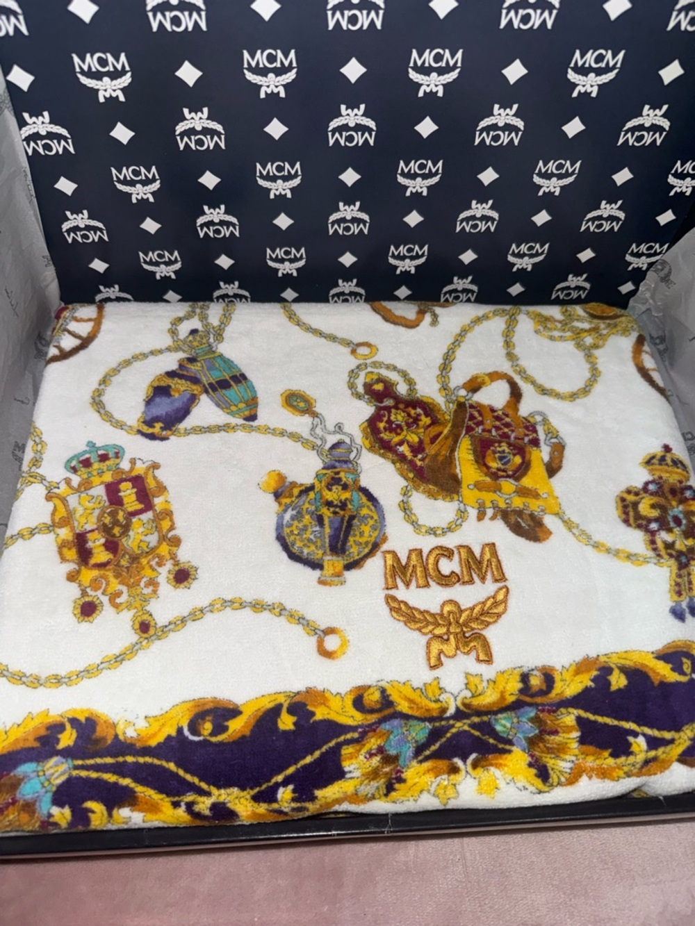 MCM bath towel new in box